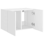 vidaXL Meuble TV mural avec lumières LED blanc 60x35x41 cm