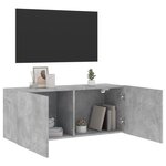 vidaXL Meuble TV mural gris béton 100x30x41 cm