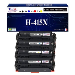 T3AZUR - 4x Toners compatibles avec HP Color LaserJet Pro MFP M479dw  M479fdn  M479fdw  M479fnw remplace HP W2030X W2031X W2032X W2033X (HP 658X/658A)