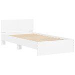 vidaXL Cadre de lit avec tête de lit et lumières LED blanc 100x200 cm