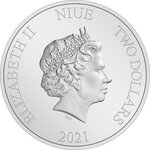 Pièce de monnaie 2 Dollars Niue 2021 1 once argent BE – Alice au pays des Merveilles
