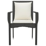 vidaXL Chaises de jardin lot de 2 avec coussins Résine tressée Noir