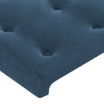 vidaXL Tête de lit à LED Bleu foncé 100x5x118/128 cm Velours