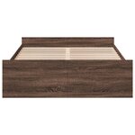 vidaXL Cadre de lit et tiroirs chêne marron 120x190 cm bois ingénierie
