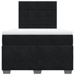 vidaXL Sommier à lattes de lit avec matelas noir 120x190 cm velours