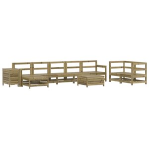 vidaXL Salon de jardin 10 Pièces bois de pin imprégné