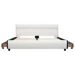 vidaXL Cadre de lit avec LED Blanc Similicuir 140 x 200 cm