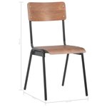 vidaXL Chaises à manger lot de 4 marron contreplaqué solide et acier
