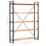 vidaXL Bibliothèque à 5 niveaux 140x30x180 cm Bois d'acacia solide