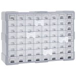 vidaXL Organisateur multi-tiroirs avec 64 tiroirs 52x16x37 5 cm