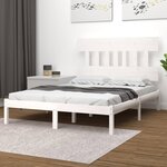 vidaXL Cadre de lit Blanc Bois massif 120x190 cm Petit double