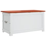 vidaXL Coffre de rangement et couvercle marron et blanc bois d'acacia