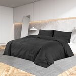 vidaXL Ensemble de housse de couette Noir 260x220 cm Microfibre légère