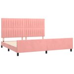 vidaXL Cadre de lit avec tête de lit Rose 200x200 cm Velours
