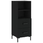 vidaXL Buffet haut Noir 34 5x34x180 cm Bois d'ingénierie