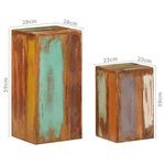 vidaXL Supports pour plantes 2 Pièces bois de récupération massif