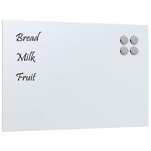 vidaXL Tableau noir magnétique mural blanc 60x40 cm verre trempé