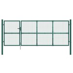 vidaXL Portal de jardin maille vert 350x175 cm acier galvanisé