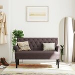 vidaXL Banc avec dossier marron foncé 120x62x75 5 cm tissu