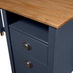Bureau table poste de travail meuble d'ordinateur informatique étude Hill 150 x 50 x 74 cm bois de pin solide gris 02_0023862
