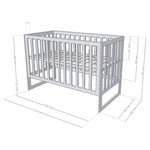 Lit bébé NAPPY 60 x 120 blanc et naturel