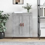 vidaXL Buffet gris béton 69 5x34x90 cm bois d'ingénierie