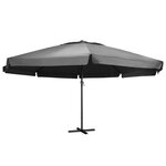 vidaXL Parasol d'extérieur avec mât en aluminium 600 cm Anthracite