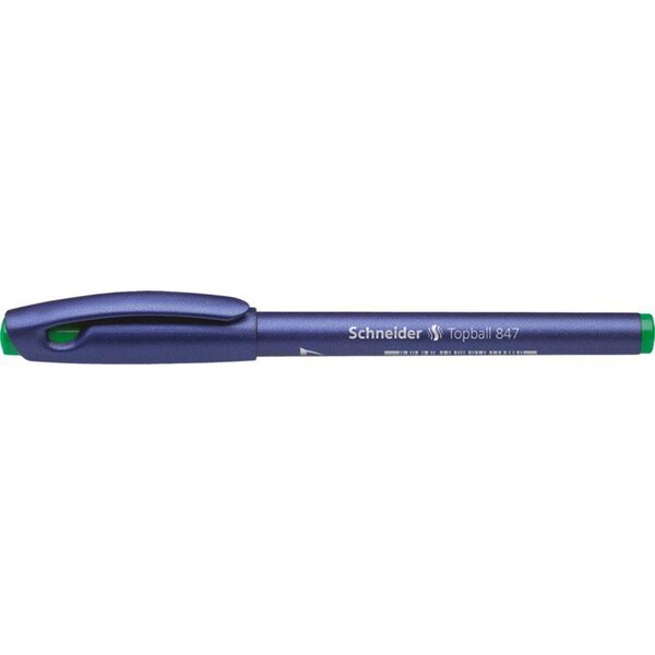 Roller à encre topball 847 pointe conique 05 vert x 10 schneider