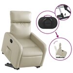 vidaXL Fauteuil inclinable Crème Similicuir