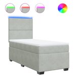 vidaXL Sommier à lattes de lit et matelas Gris clair 80x200 cm Velours