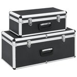 vidaXL Boîtes de rangement 2 Pièces Noir Aluminium