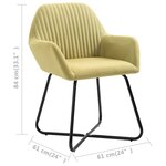 vidaXL Chaises à manger lot de 4 vert tissu