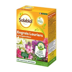 SOLABIOL Engrais Lauriers et Bougainvilliers 100% Organique - Action Longue Durée, 1,5 Kg - SOLAURY15