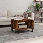 vidaXL Table basse chêne fumé 60x50x40 cm bois d'ingénierie