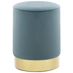 vidaXL Tabouret Bleu clair et doré Velours