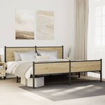 vidaXL Cadre de lit en métal sans matelas chêne sonoma 193x203 cm
