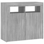 vidaXL Buffet avec lumières LED sonoma gris 80x35x75 cm