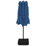 vidaXL Parasol à double tête avec LED bleu azuré 449x245 cm