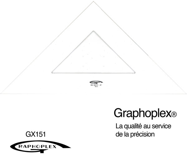 Equerre 45° 3 bords droits 50 cm