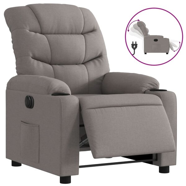vidaXL Fauteuil inclinable électrique Taupe Tissu