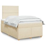 vidaXL Sommier à lattes de lit avec matelas Crème 120x200 cm Tissu