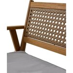 Banc de jardin LIANZA - 2 places - Acacia et résine tressée - 121 x 71 x 78 cm