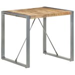 vidaXL Table à manger 80x80x75 cm bois de manguier brut