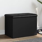 vidaXL Banc de rangement noir 62x42x45 cm bois d'ingénierie