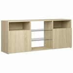 vidaXL Meuble TV avec lumières LED chêne sonoma 120x30x50 cm