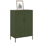 vidaXL Buffet haut vert olive 68x39x101 5 cm acier laminé à froid