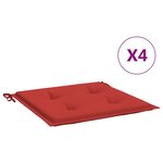 vidaXL Coussins de chaise jardin lot de 4 rouge 40x40x4cm tissu oxford