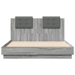 vidaXL Cadre de lit avec tête de lit sonoma gris 120x190 cm