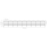 vidaXL Clôture de jardin à dessus en lance Acier (1 75-2)x15 3 m Noir