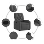 vidaXL Fauteuil inclinable Gris foncé Tissu